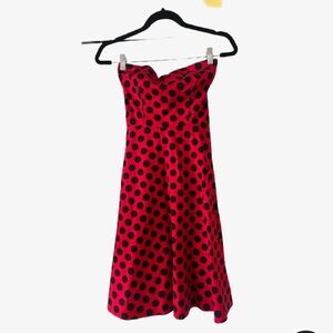 Polka Dot Strapless Dress